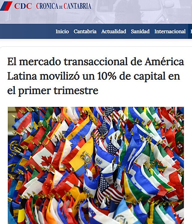 El mercado transaccional de Amrica Latina moviliz un 10% de capital en el primer trimestre